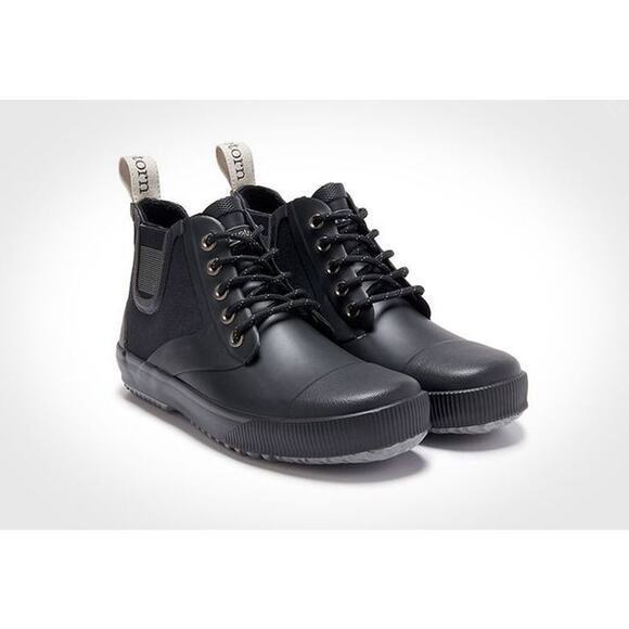 Tretorn Gunnar Rain Boot Waterproof Lace Up Black Gray Mens US 11.5‎ / EU 45 - Picture 1 of 8